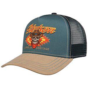 STETSON KEPS - TRUCKER CAP COWBOY BEIGE/GREEN