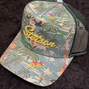 STETSON KEPS - TRUCKER CAP MINIMAL ALOHA PRINT BLUE