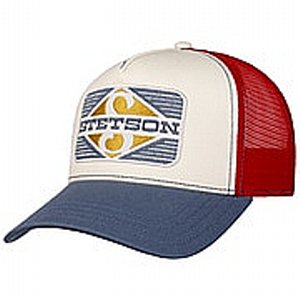 STETSON KEPS - TRUCKER CAP RHOMBUS BL�/R�D