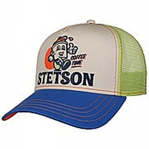 STETSON KEPS - TRUCKER KEPS BARISTA COFFEE TIME BEIGE/BL�