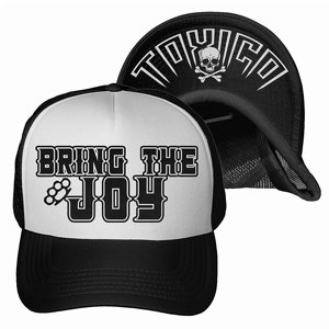 TOXICO KEPS - BRING THE JOY TRUCKER HAT WHITE AND BLACK
