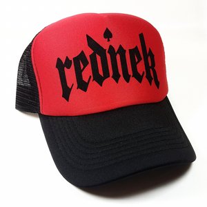 TOXICO KEPS - REDNEK GOTHIC TRUCKER HAT BLACK & RED