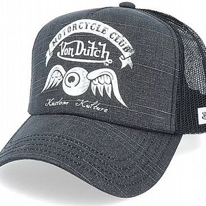 VON DUTSCH KEPS - Motorcycle Club Crew Vintage Black/Black