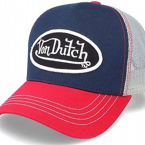 VON DUTSCH KEPS - Oval Patch Navy/Red/Grey Trucker